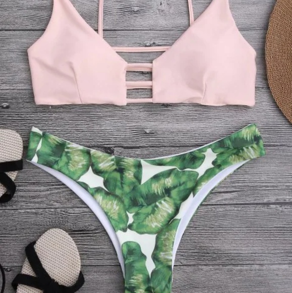 Zaful Other - 💛Sale💛Zaful Palm Print Cage Bikini
